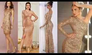 Con que combinar un vestido dorado para lucir espectacular en cualquier ocasión