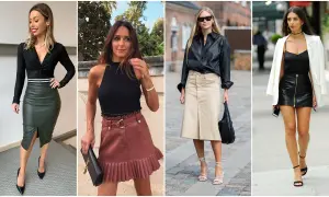 Estilos irresistibles de faldas de piel que no puedes dejar pasar