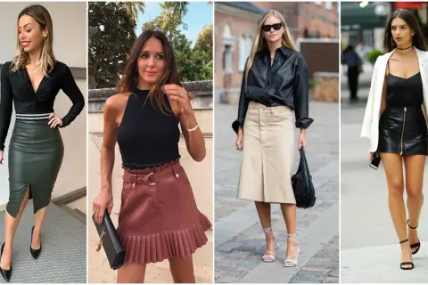 Estilos irresistibles de faldas de piel que no puedes dejar pasar