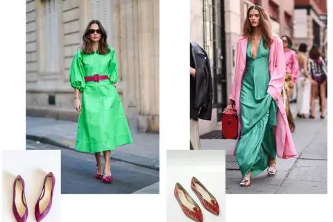 Con qué color de sandalias combina un vestido verde para lucir perfecta