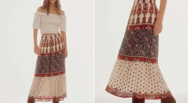 Falda midi estampada Cortefiel: estilo y comodidad que enamoran