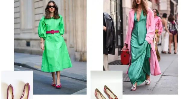 Con qué color de sandalias combina un vestido verde para lucir perfecta
