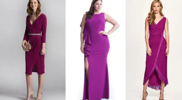 Con qué combinar un vestido morado para lucir espectacular y elegante